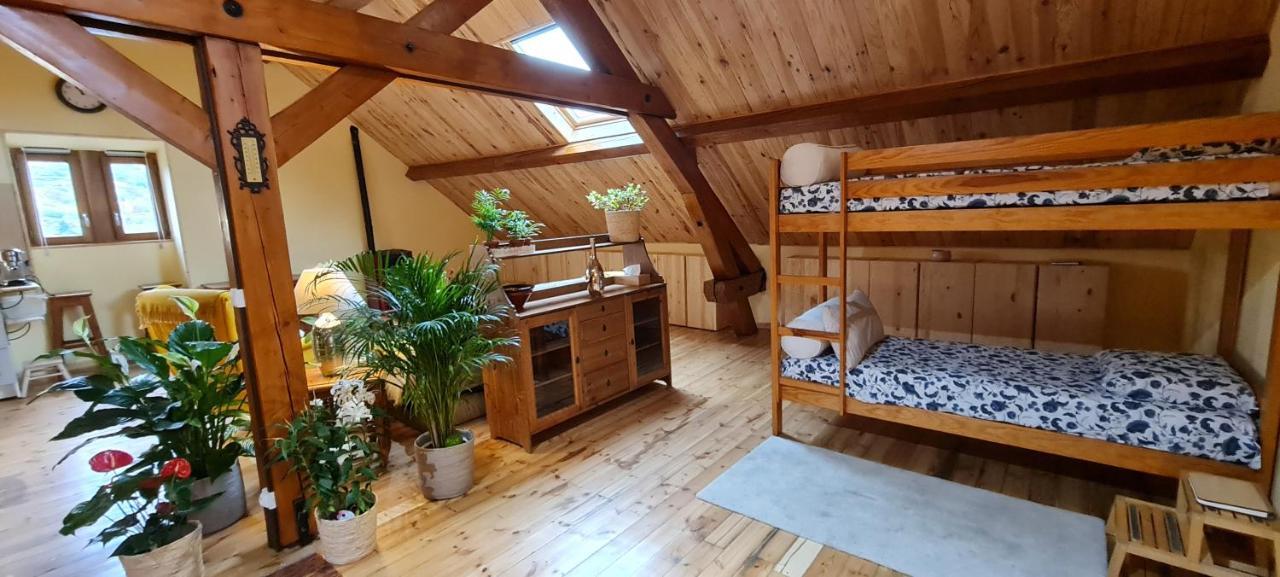 Loft Mansarde Du Train Jaune Avec Vue Sur Les Montagnes Saillagouse Kültér fotó